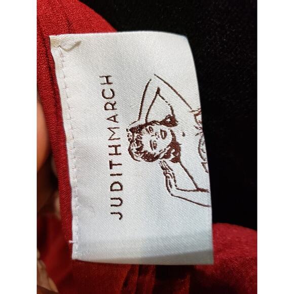 Judith March Women's Red Polyester Pleated One Shoulder Fit & Flare Dress Large - Picture 9 of 11